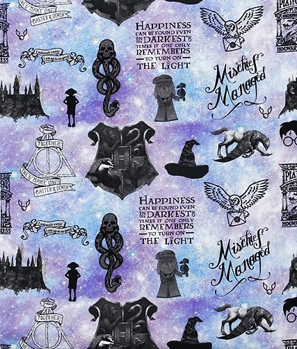 Harry Potter Mischief Managed Fabric (4) - Shp - Modern Cloth Nappies